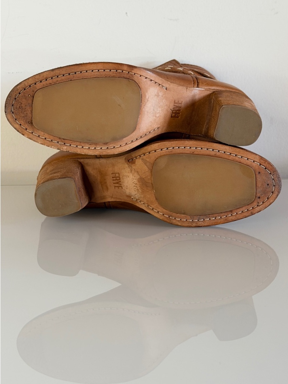 Frye Naomi Pick-Stitch Heeled Boots in Whiskey 8 - Picture 4 of 9